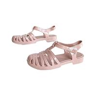 GD-SJK Sandales en caoutchouc pour femmes,Sandales en plastique unisexes,Chaussures à boucle transparentes classiques pour femmes,Sandales en caoutchouc,Gants de plage en cristal, Rose Bonbon, 39 EU