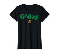 G'day Kangourou Typographie Vert T-Shirt Graphique avec Valeur, Femme, Noir, XS