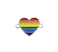 GDBAIXIMY Breloques LGBTO en forme de cœur arc-en-ciel en émail LGBT PrideLesbian Gay pour la fabrication de bijoux, bracelets, colliers