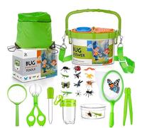 Gdbykds Kit Explorateur Enfant - Jouet Exterieur, 23 Pièces Kit Exploration Enfant - 12 Faux Insectes, Loupe pour Enfants, Boite a Insectes Enfants, Explorateur Insecte Noël Cadeau 3-9 Ans