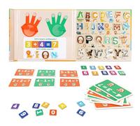 Gdbykds Lettres et Chiffres Magnétiques pour Les Enfants, Apprendre Addition et Soustraction par Reconnaissance des Doigts, Lettre Animale ABC Aimant de Réfrigérateur, Jouet d'apprentissage pour Les