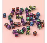 GDBZS 200PCS 6 à 12 mm de Perles de Lettres acryliques, Alphabet coloré carré et Perles de numéro pour Les projets d'artisanat pour Enfants Bracelet, Cadeaux personnalisés
