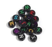 GDBZS 200pcs Couleur Perles de Lettres acryliques 10 * 6 mm Numéro à Plats Perles pour la Fabrication de Bijoux de Bricolage, Bracelet, Fabrication de Collier