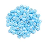 GDBZS 200pcs Couleur Perles de Lettres acryliques 10 * 6 mm Numéro à Plats Perles pour la Fabrication de Bijoux de Bricolage, Bracelet, Fabrication de Collier