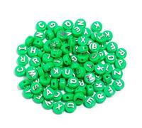 GDBZS 200pcs Couleur Perles de Lettres acryliques 10 * 6 mm Numéro à Plats Perles pour la Fabrication de Bijoux de Bricolage, Bracelet, Fabrication de Collier