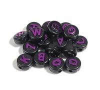 GDBZS 200pcs Couleur Perles de Lettres acryliques 10 * 6 mm Numéro à Plats Perles pour la Fabrication de Bijoux de Bricolage, Bracelet, Fabrication de Collier