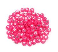 GDBZS 200pcs Couleur Perles de Lettres acryliques 10 * 6 mm Numéro à Plats Perles pour la Fabrication de Bijoux de Bricolage, Bracelet, Fabrication de Collier
