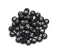 GDBZS 200pcs Couleur Perles de Lettres acryliques 10 * 6 mm Numéro à Plats Perles pour la Fabrication de Bijoux de Bricolage, Bracelet, Fabrication de Collier