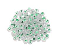 GDBZS 200pcs Couleur Perles de Lettres acryliques 10 * 6 mm Numéro à Plats Perles pour la Fabrication de Bijoux de Bricolage, Bracelet, Fabrication de Collier