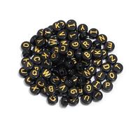 GDBZS 200pcs Couleur Perles de Lettres acryliques 10 * 6 mm Numéro à Plats Perles pour la Fabrication de Bijoux de Bricolage, Bracelet, Fabrication de Collier