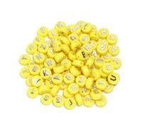 GDBZS 200pcs Couleur Perles de Lettres acryliques 10 * 6 mm Numéro à Plats Perles pour la Fabrication de Bijoux de Bricolage, Bracelet, Fabrication de Collier