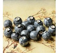 GDBZS Motif pastèque Perles en Porcelaine 12MM 60 pièces Perles en céramique Rondes Faites à la Main pour la Fabrication de Bijoux Bracelet entretoise Perle Artisanat Fabrication