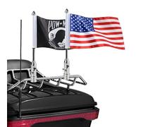 Gdcreestar Lot de 2 mâts de drapeau de moto pliables à 90 ° avec drapeau américain et Pow-Mia de 17 x 25,9 cm pour porte-bagages tubulaires de 1,3 cm