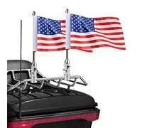 Gdcreestar Lot de 2 mâts de Drapeau de Moto Pliables à 90 ° et Drapeaux américains, Supports de Drapeau pour Porte-Bagages de 1,3 cm