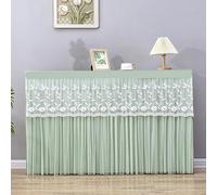 GDDUOYUE Demi-Rideau Court et Épais Décoratif, Dentelle Voile Rideau d'Armoire Cantonnière Anti-Poussière, Petit Rideau Meuble pour Cuisine Rangement Porte Fenêtre,F,W55in(140cm)/H39in(100cm)