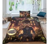 GDEKCIEAS Détective Conan pour Adultes Et Enfants Housses De Couettes 3D Imprimé Anime Housse De Couette E avec Fermeture À Glissière Microfibr avec Taies Parure De Lit 2 Pièces Single（135x200cm）
