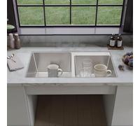 Gdetnysty Évier de cuisine double multifonction en acier inoxydable - Rectangulaire - 75 x 40 cm - Encastrable - Avec isolation acoustique - Protection contre la condensation et trous de débordement