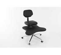 Gdetnysty Fauteuil lounge - Noir - Pouf - Pour terrasse, bureau - Charge maximale : 150 kg - Avec frein à roulettes - Pour une assise ergonomique, le bureau, le yoga, la détente
