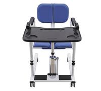 Gdetnysty Fauteuil roulant de transport hydraulique pour patient, avec ouverture à 180 °, hauteur réglable de 119 à 182 pouces, table et chaise percée jusqu'à 330 kg, portable pour les soins à la