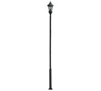Gdetnysty Kit d'éclairage de rue - Convient pour lampadaire - Divisé pour les rues - Avec cadre de fondation et chevilles à expansion - Galvanisé et revêtu par pulvérisation - Noir - Pour jardin, cour