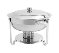 Gdetnysty Lot de 4 ustensiles de buffet en acier inoxydable de 4,5 l avec couvercles, bacs à eau, porte-brûleurs, cadre stable en acier inoxydable, pour restauration, restaurant, fête (argenté)