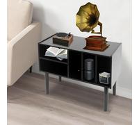 Gdetnysty Support de tourne-disque - Armoire de rangement en vinyle - 80 x 40 x 68 cm - Charge maximale : 100 kg - 2 compartiments avec construction stable en plaque de densité de qualité supérieure