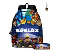 GDFENDU Lot de 2 sacs à dos de jeu d'anime avec porte-clés, 40,6 cm mignon imprimé 3D cartable grande capacité pour garçon et fille, b, 16in