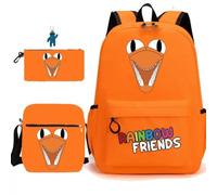 GDFENDU Lot de 3 sacs à dos en nylon avec porte-clés, 43,2 cm - Imprimé 3D - Grande capacité - Cartable pour garçon et fille, b, L, Sac à dos Anime Game