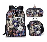 GDFENDU Lot de 3 sacs à dos Kpop Singer avec porte-clés, 40,6 cm imprimé 3D dessin animé, sacs d'école légers avec grande capacité, cadeau de voyage et d'anniversaire., b, One Size, Sac à dos Anime