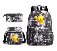 GDFENDU Lot de 3 sacs à dos Life en nylon, 43,2 cm - Imprimé 3D - Grande capacité - Pour garçons et filles, b, M, Sac à dos Anime Game