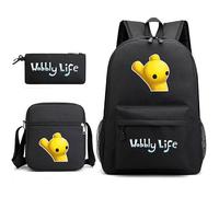 GDFENDU Lot de 3 sacs à dos Life en nylon, 43,2 cm - Imprimé 3D - Grande capacité - Pour garçons et filles, C, M, Sac à dos Anime Game