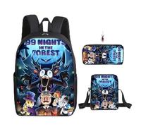 GDFENDU Lot de 3 sacs d'école légers avec porte-clés - 40,6 cm - Imprimé 3D - Grande capacité - Cadeau de voyage et d'anniversaire., a, One Size, Sac à dos Anime