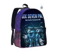 GDFENDU Sac à dos 67 avec porte-clés, sac à dos de 40,6 cm sur le thème Six Seven Sac d'école léger avec grande capacité, cadeau de voyage et d'anniversaire, D, 16", Sac à dos Anime