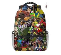 GDFENDU Sac à dos 99 nuits avec porte-clés, 41,9 cm sur le thème de l'anime, sac d'école léger avec grande capacité, cadeau de voyage et d'anniversaire, D, 16", Sac à dos Anime