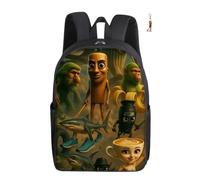 GDFENDU Sac à dos italien avec porte-clés, 40,6 cm imprimé 3D dessin animé, sac à déjeuner haute capacité, cartable garçon et fille., F, One Size, Sac à dos Anime