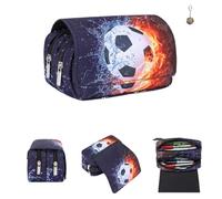 GDFENDU Trousse à crayons avec porte-clés, 20,3 cm, double fermeture éclair, grande capacité, trousse de maquillage pour fans de dessins animés, garçons et filles., b, 8in, Trousse Mercredi avec