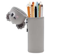 GDFJBG Kawaii Étui École 2 en 1 en Silicone Souple + 8 Stylos Effaçables Multicolores - Tigre, Porte-Plume Étanche avec Fermeture Éclair, Set de Fournitures pour École, 0,7 mm (Koala 2)