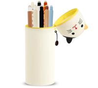 GDFJBG Kawaii Étui École 2 en 1 en Silicone Souple + 8 Stylos Effaçables Multicolores - Tigre, Porte-Plume Étanche avec Fermeture Éclair, Set de Fournitures pour École, 0,7 mm (Chat à écailles)