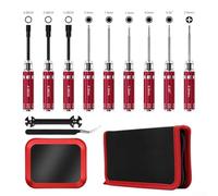 Gdfnmogo 12pcs RC Car Tool Kit avec Tournevis Fente / pour Phillips / Hexagone / Pince / Clé + Outils de Réparation en Alliage Acier pour Télécommande Voiture Quadrirotor