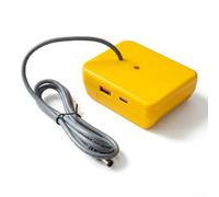 Gdfnmogo Adaptateur d'alimentation 18 W avec cordon CC de 96 cm pour batterie DeWalt-18 V 20 V MAX, convertisseur de chargeur double USB-A C pour DCB210 DCB182-DCB184 DCB187-Series (DW-Dual USB-AC)