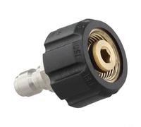 Gdfnmogo Adaptateur de raccord rapide pour nettoyeur haute pression 6,35 mm mâle vers M22 14 mm 15 mm femelle en laiton et acier inoxydable (1/4 QD mâle vers M22 14 mm femelle)