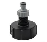 Gdfnmogo Adaptateur IBC pour collecte d'eau de pluie : robinet de sortie 3/4" avec connecteur à filetage épais S60x6, raccord d'eau en polypropylène et laiton pour réservoir IBC, pluie