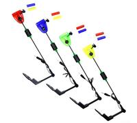 Gdfnmogo Alarme LED pour pêche à la carpe avec contrôle de sensibilité, indicateur de tension réglable, kit de signalisation de pêche en acier inoxydable pour cannes à carpe, 25 cm