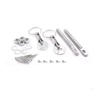 Gdfnmogo Antivol de capot, construction en alliage d'aluminium, garantissant une fixation sûre du capot du moteur pour les courses à grande vitesse et les scénarios d'accident (argenté)