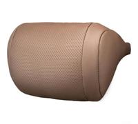 Gdfnmogo Appuie-tête de voiture en cuir nappa avec perforations respirantes, soutien ergonomique en forme de S pour une utilisation en toutes saisons en voiture (marron)