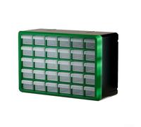 Gdfnmogo Armoire de rangement en plastique avec compartiments multi-grilles, support mural ou empilable, boîte de rangement pour outils et composants pour garage, atelier (vert)