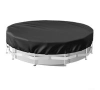 Gdfnmogo Bâche de piscine ronde robuste avec attaches en caoutchouc - Protection contre le vent pour piscine hors sol de 2,4 à 4,3 m - Noir