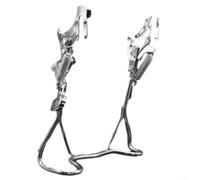 Gdfnmogo Béquille arrière de vélo à double jambe pour vélo électrique de 35,6 cm, 45,7 cm, scooter de vieille école, scooter, support latéral en fer robuste, noir (45,7 cm)