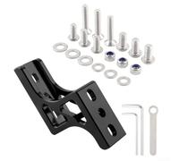 Gdfnmogo Bloc de porte-bagages avant Brompton avec 3 trous et support d'extension, pour support de sac avant de vélo, en alliage CNC 6061, se soulève de 25 mm (noir)