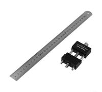 Gdfnmogo Bloc de positionnement de règle en acier avec règle de 300 mm pour le marquage du bois, outil de ligne à tracer à angle droit, jauge de disposition en alliage d'aluminium pour réparation de